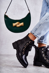 Leather Quilted Boots With Warming Black Torino
