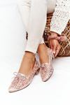 Openwork Loafers On Gold Heels Vinceza 21-10602 Multicolour