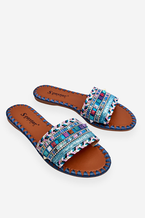 Women's Embellished Slippers Blue Bellisa