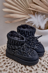 Children's Insulated Snow Boots With Thick Fur Black Nastira