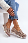 Women's Platform Loafers Beige Railav