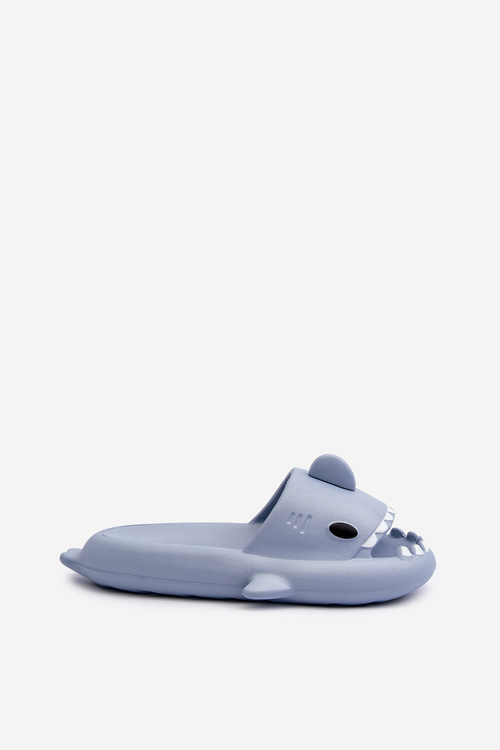 Women's Lightweight Foam Flip-Flops with Shark Motif Blue Kasila