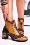 Women’s Boots Leather Maciejka Yellow 03190-07