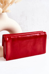 Large Leather Wallet On Zipper Red Loreaine