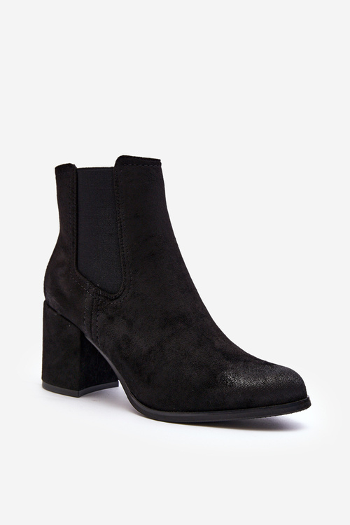Women's Black Ankle Boots with Chunky Heel Arianti