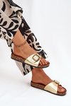 Women Sandals On Cork Platform With Buckle Golden Vianara