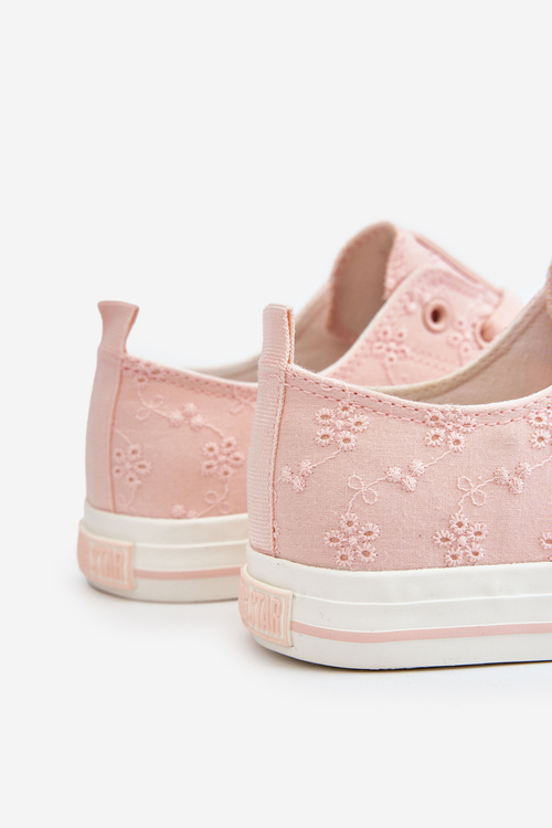 Women's Big Star Embroidered Sneakers LL274224 Pink