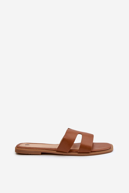 Women's Flat Sandals with Cutouts Brown Fiviama