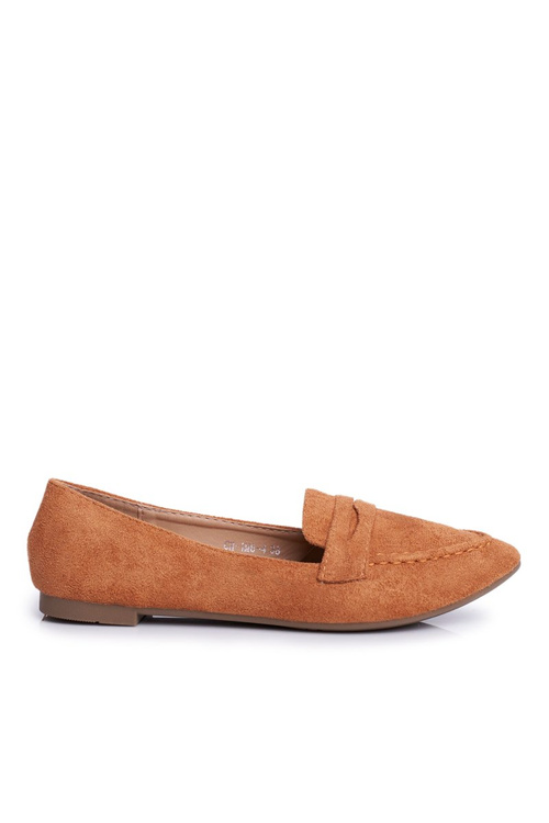 Women's Suede Moccasins CH-1M6 Camel Laveria
