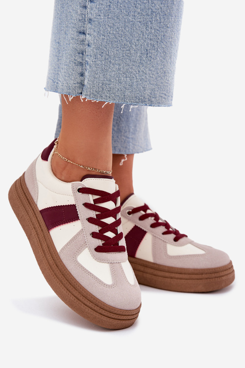 Ladies platform sneakers burgundy Dovina