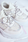 Children's Sports Shoes with Snake Pattern White and Silver Matilda