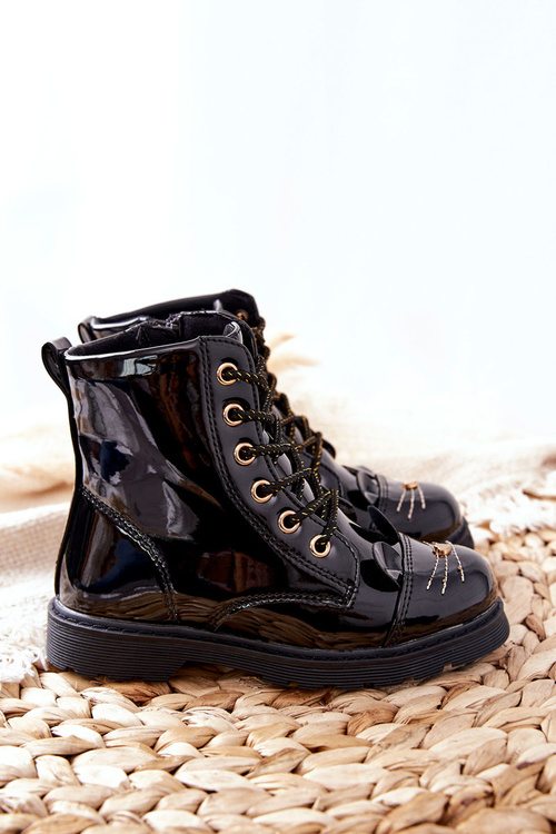 Insulated Worker Boots with zip Black Mousie