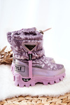 Children's Warm-up Snowboots with zip Purple Cleome