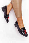 Elegant Women's Loafers Vinceza 10585 Patent Black