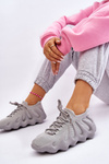 Sneakersy Damskie Wsuwane Szare Myles