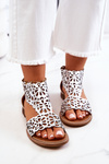 Leather openwork sandals Lewski 2699/2 Silver