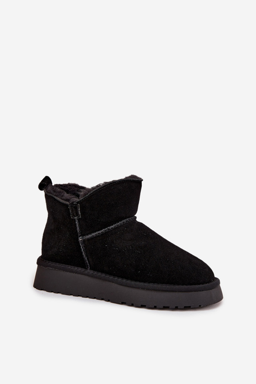 Snow boots made of natural suede lined with fur Vinceza 97961 Black