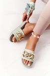 Rubber Slippers With Chain Light Green One Moment