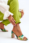 Women's Patterned Heel Slippers Green Adelise