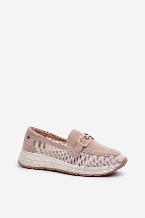 Women's Suede Moccasins D&A TW210 Beige