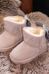 Girls' Warm Snow Boots With Bows grey Meriva