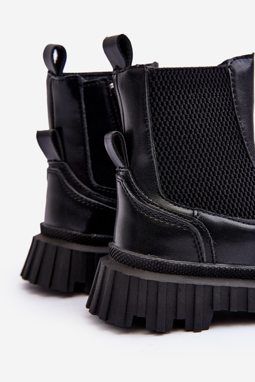 Children's Boots with Zipper Lined Black Jolynn