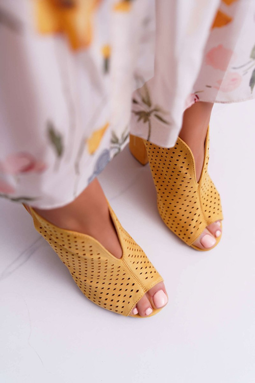 Women's Peep Toe Sandals Yellow Nevienna