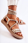 Leather Sandals On The Platform Maciejka 05559-25 Gold