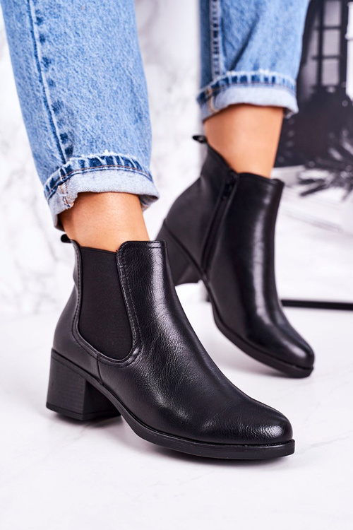 Women’s Insulated Chelsea Boots On A Heel Black Forevermore