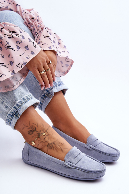 Women's Suede Moccasins Blue Lenvie