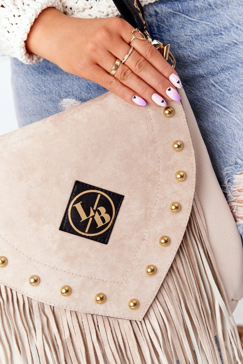 Torebka Listonoszka Z Frędzlami LAURA BIAGGI Beżowa