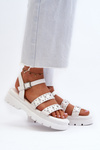 Women's Embellished Sandals White Eco Leather Arcida