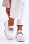 Leather Loafers With Chain GOE LL2N4038 White