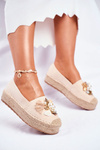 Women’s Espadrilles On Platform Linen Beige Denver
