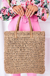 Braided Shopper Bag BRUNO ROSSI Camel