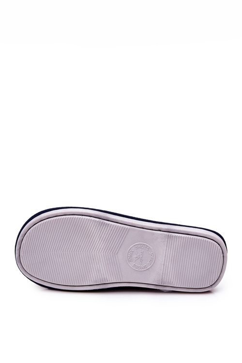 Padded Checked slippers Navy Blase