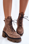 Women's Suede Warm Trapper Boots Bright brown Rehin