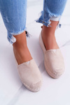 Women's Suede Platform Espadrilles Beige Varles