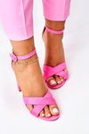Neon Fuchsia Destino Suede Stiletto Sandals