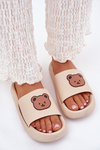 Women's Foam Slippers With Bear Beige Lalon