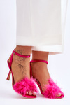 Women's Sandals With Feathers Fuchsia Tiffany