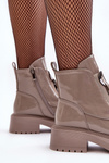 Women's Lacquered Boots with Decoration Beige SBarski MR870-53