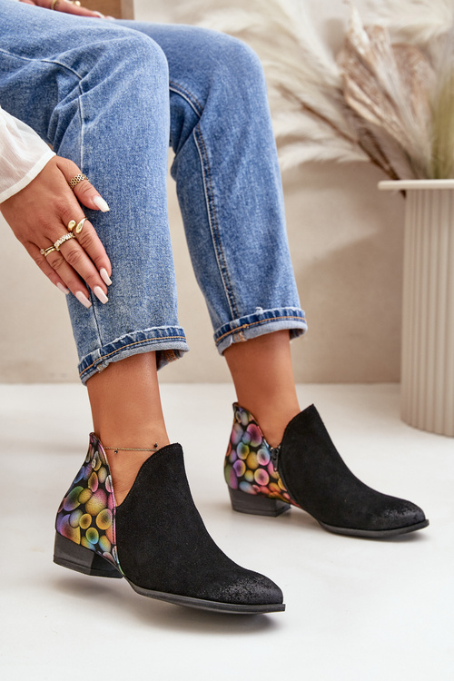 Leather Ankle Boots Maciejka With Cutouts Black 04091-77