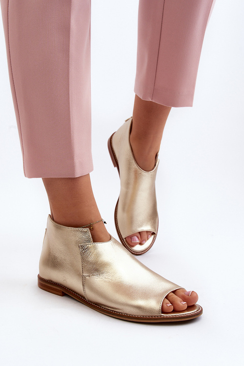 Women's Leather Sandals Laura Messi 2443 Gold