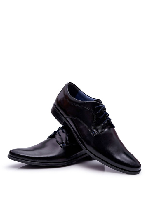 Men's Bednarek Elegant Leather Shoes Lacquered Black Gaspare