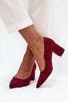 Women's Pumps with Pointed Toes on Block Heel Bordeaux Pavira