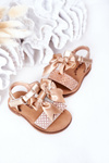 Children's Sandals With Bow Gold Beebee