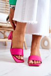 Leather Slippers On High Heel Pink Netty