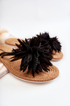 Women's Flip-flops With Fabric Ornament Black Eviana