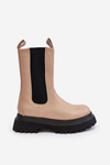 Women's Massive Platform Boots Beige Beatrice